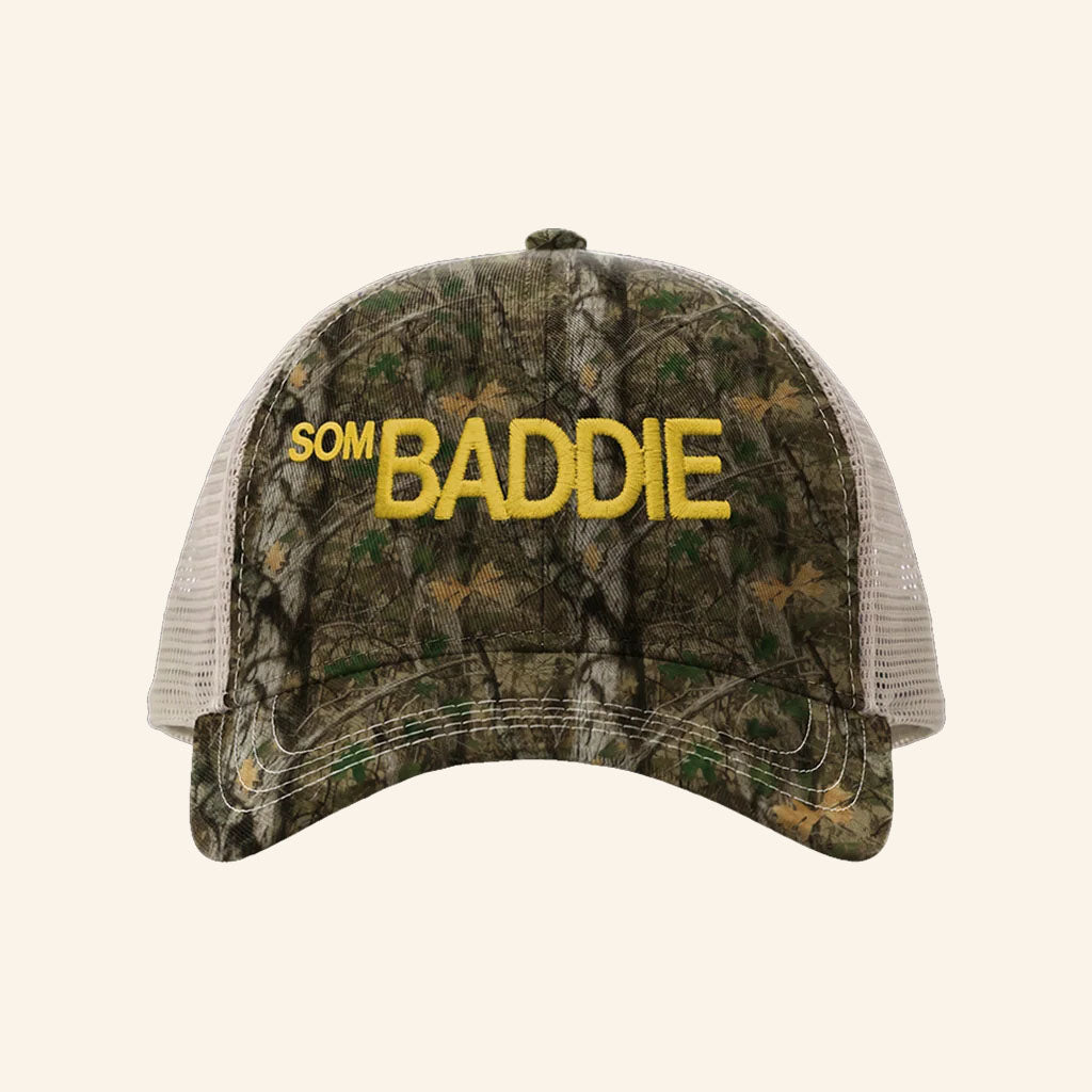 Sombr Merch 2026 somBaddie Camo Trucker Hat Embroidered Presents For Brother