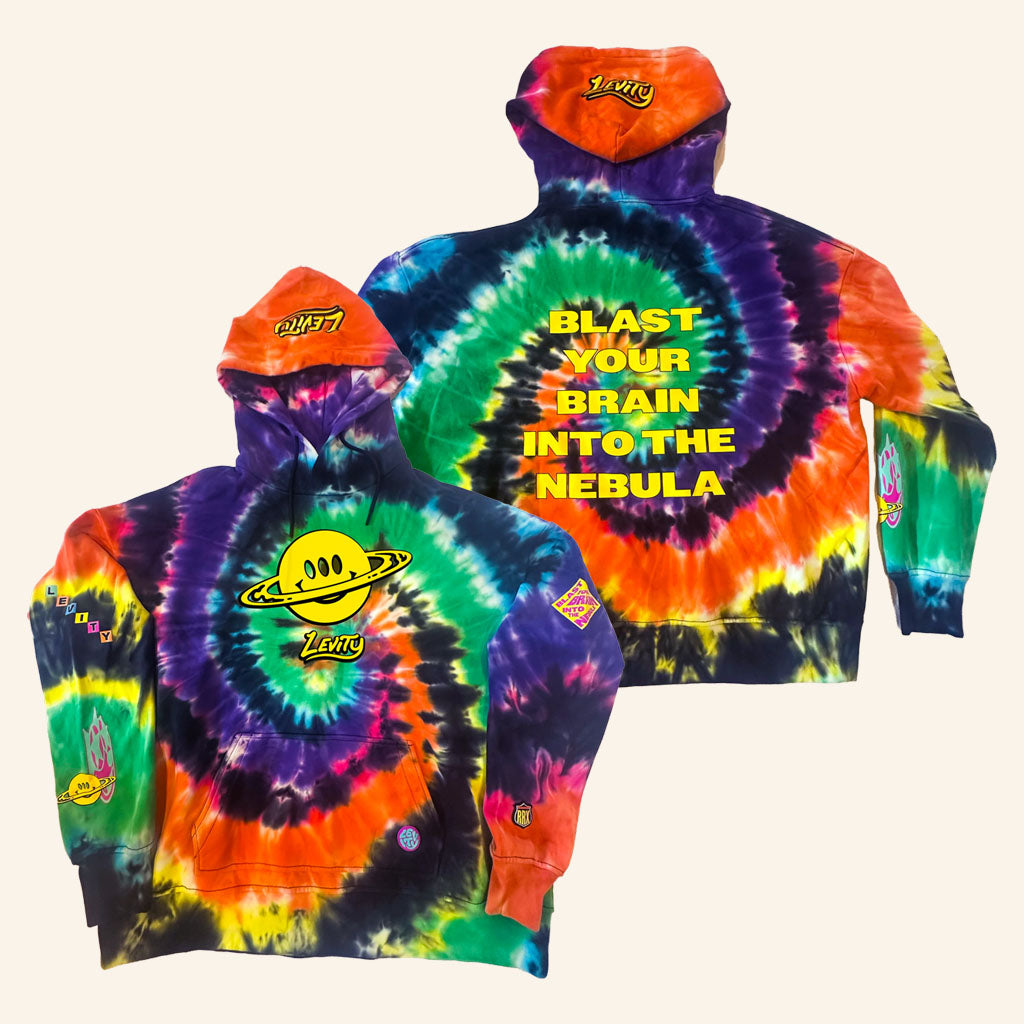 Levity Merch 2026 Blast Your Brain Tie Dye Hoodie Good Gift Ideas For Music Lovers