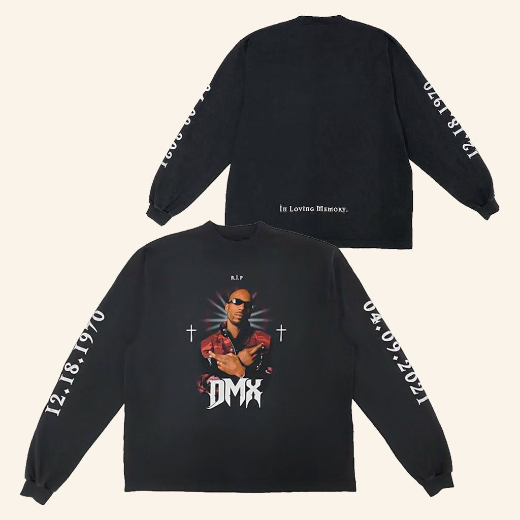 DMX RIP 1970-2021 In Loving Memory Long Sleeve Shirt Hip Hop Rapper Tribute Apparel Fans Gifts