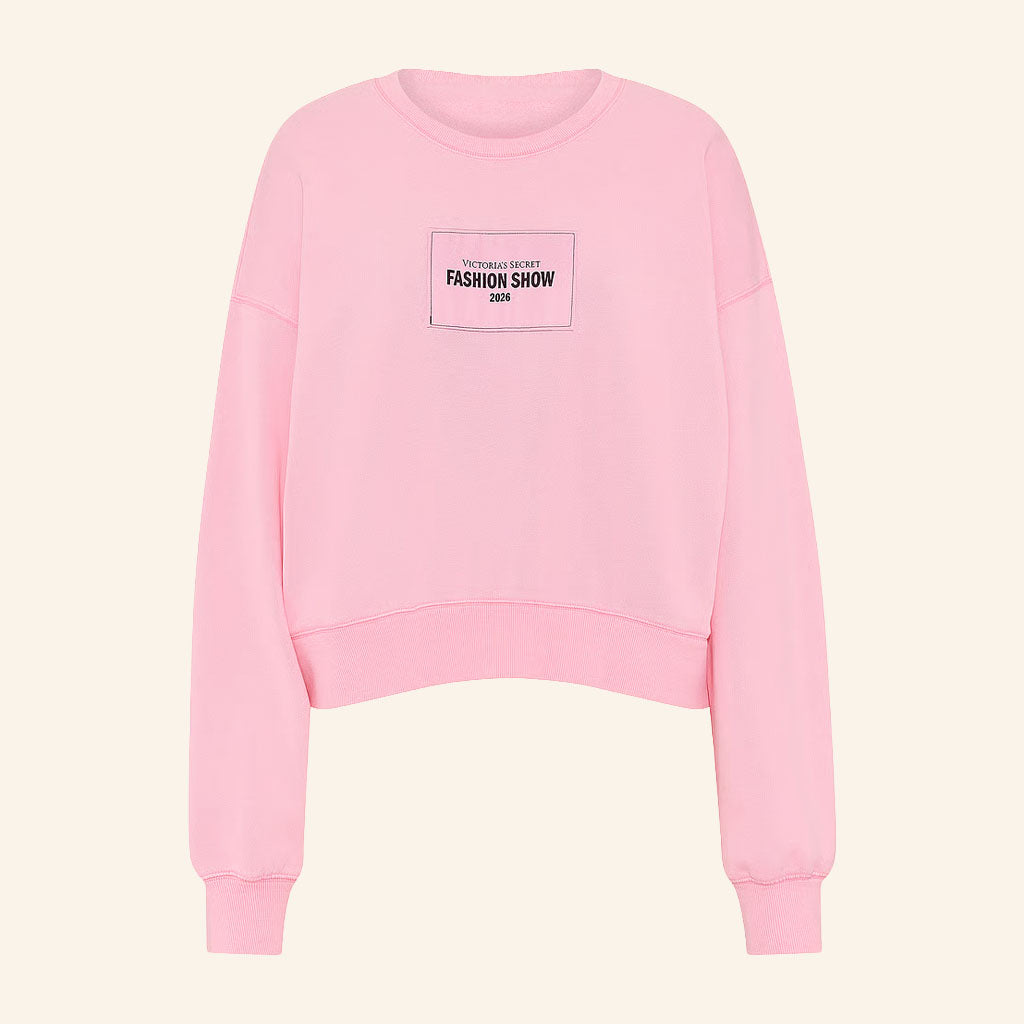 Victoria Secret Fashion Show 2026 Merch VSFS Cropped Sweatshirt Pink Gifts For Besties