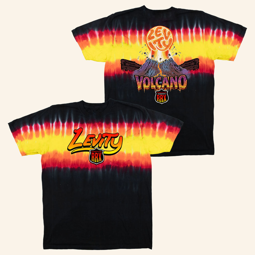 Levity Merch 2026 Levi-Rocks Volcano Event Tie Dye T-Shirt Music Related Gift Ideas