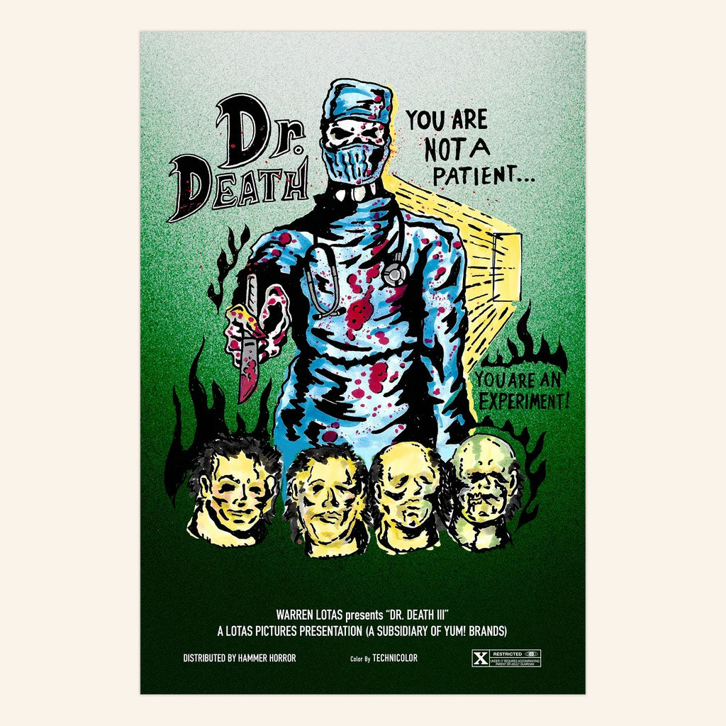Warren Lotas Merch 2026 Dr Death III Poster Creepy Wall Art Decor Gift For Horror Fans