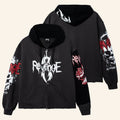 Revenge Merch 2026 Aberrated Reconstructed Zip Hoodie Black Gift Ideas For Husband