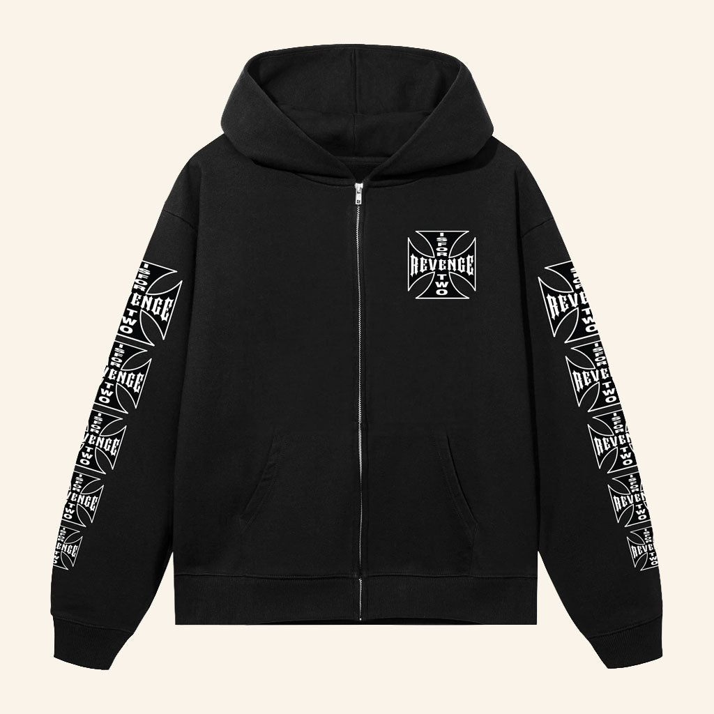 Revenge Merch 2026 Chopper Zip Hoodie Black White Gifts For My Husband