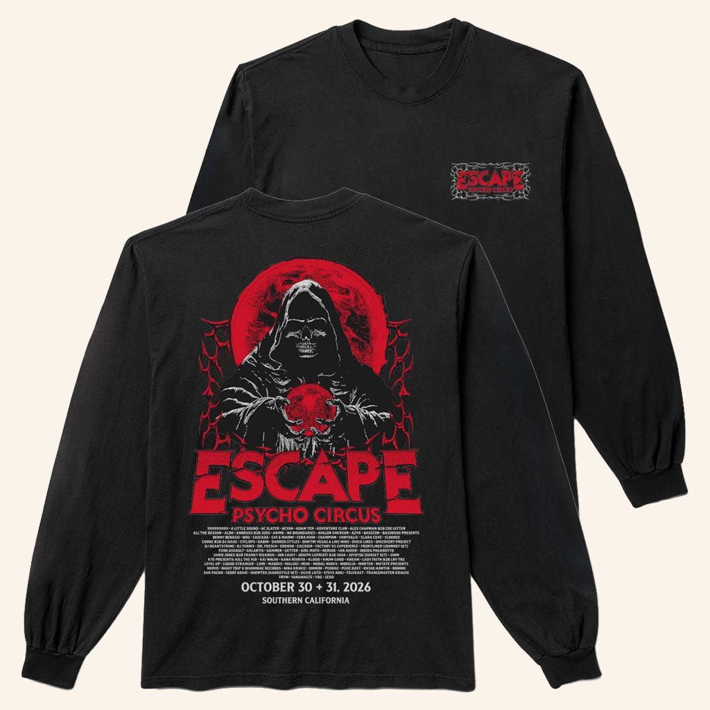 Insomniac Shop Merch Escape Grim 2026 Lineup Long Sleeve Shirt Gift For Concert Goers