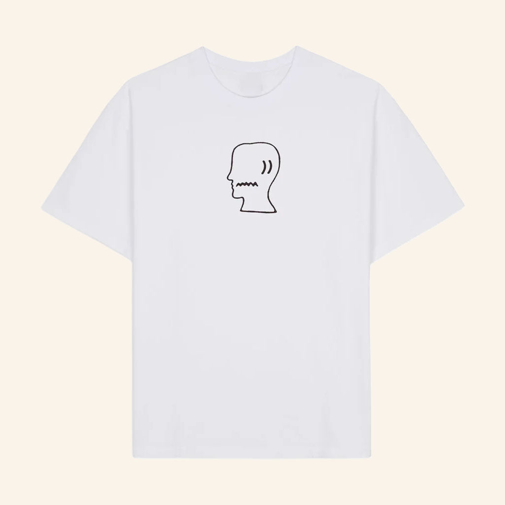 Brain Dead Merch 2026 Logo Head T-Shirt White Music Related Gifts For Guys