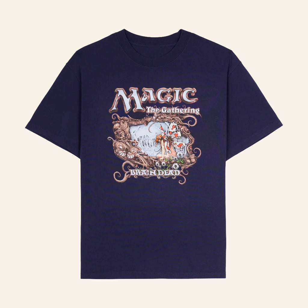 Brain Dead Merch 2026 Brain Dead x Magic The Gathering Cradle T-Shirt Navy Gifts For BFF
