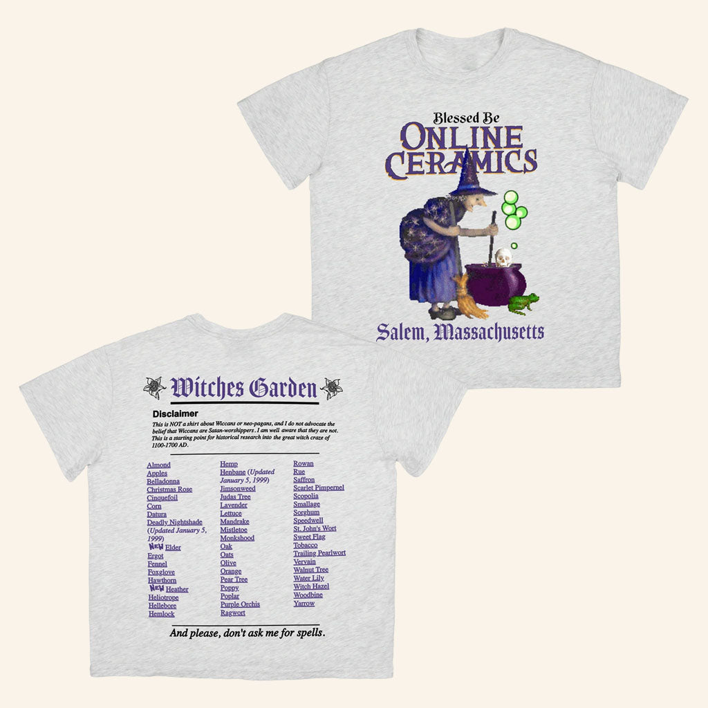 Online Ceramics Merch 2026 Witches Garden T-Shirt Spooky Season Apparel Gift For Halloween
