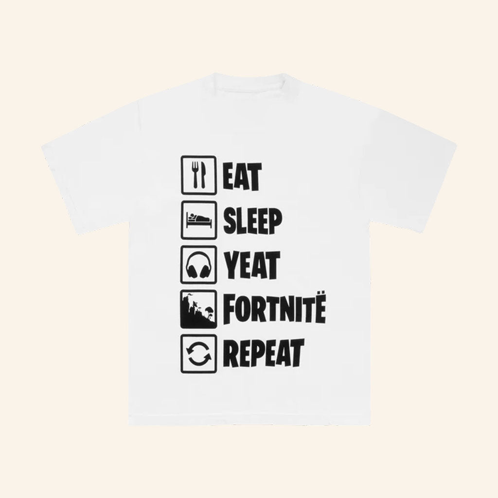 Yeat x Fortnite Merch 2026 Eat Sleep Yeat Fortnite Repeat T-Shirt Gift For Friends