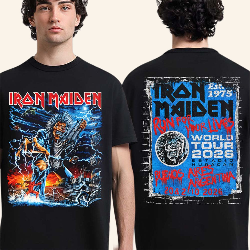 Iron Maiden Buenos Aires Argentina Event 2026 Run For Your Lives Tour T-Shirt Iron Maiden Merch