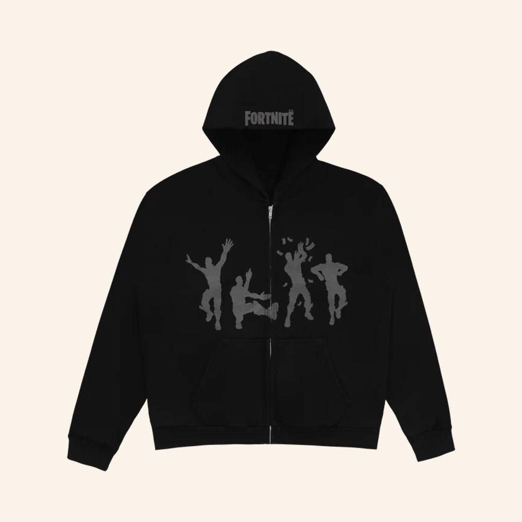 Yeat x Fortnite Merch 2026 Yeat Emote Zip Hoodie Black Fortnite Hoodie Gift Ideas For Gamers