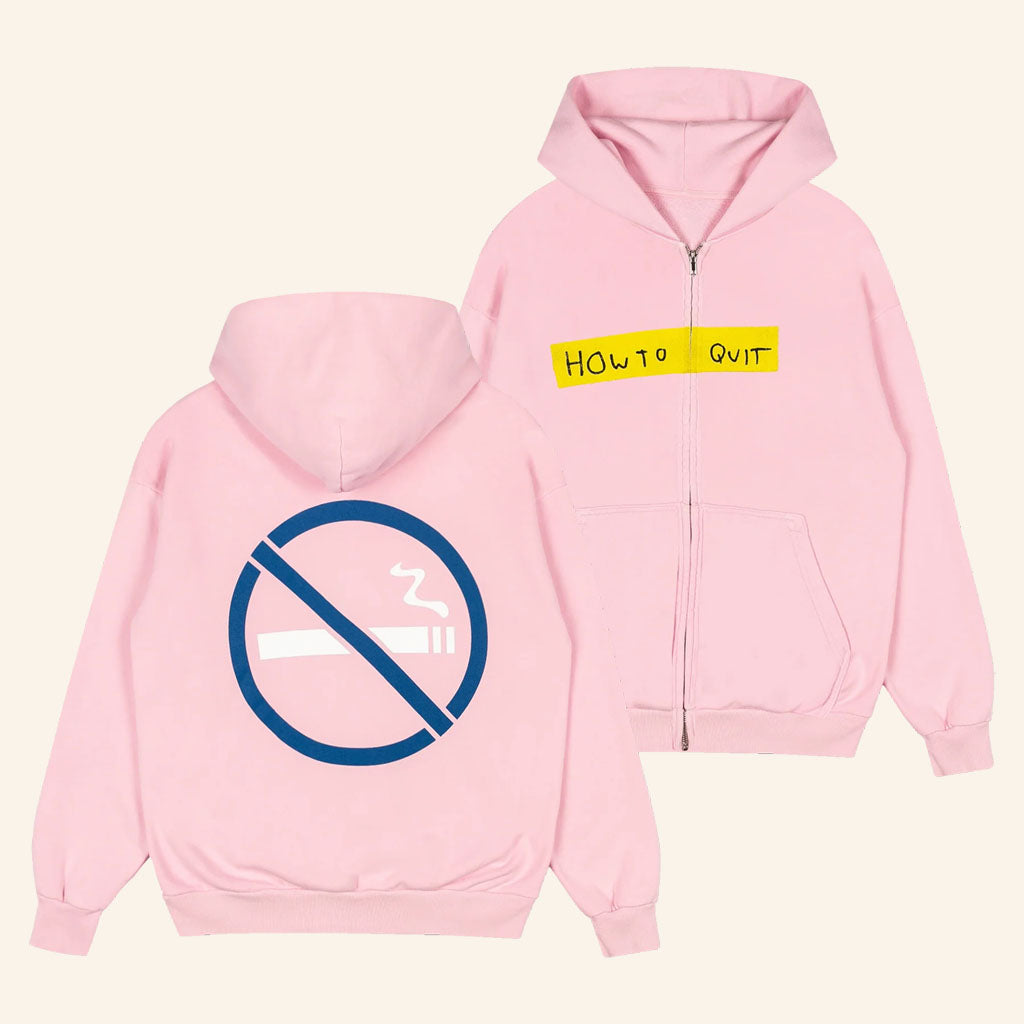 Dominic Fike Merch 2026 How To Quit Pink Zip Hoodie Gifts For Music Fans