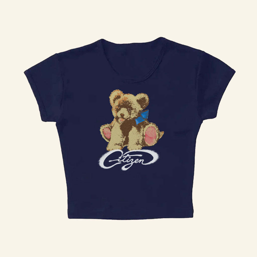 Citizen Merch 2026 Teddy Bear Baby Tee Navy Music Lover Gifts For Her