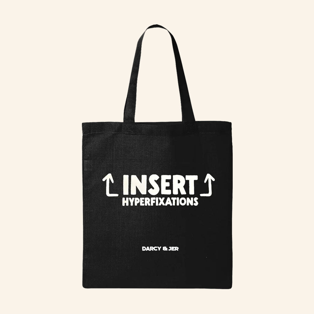 Darcy And Jer Merch 2026 Insert Hyperfixations Tote Bag Gift Ideas For Comedy Fans