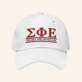 Sigma Phi Epsilon Merch 2026 SigEp Letters Hat White Embroidered Gift For Fraternity Members