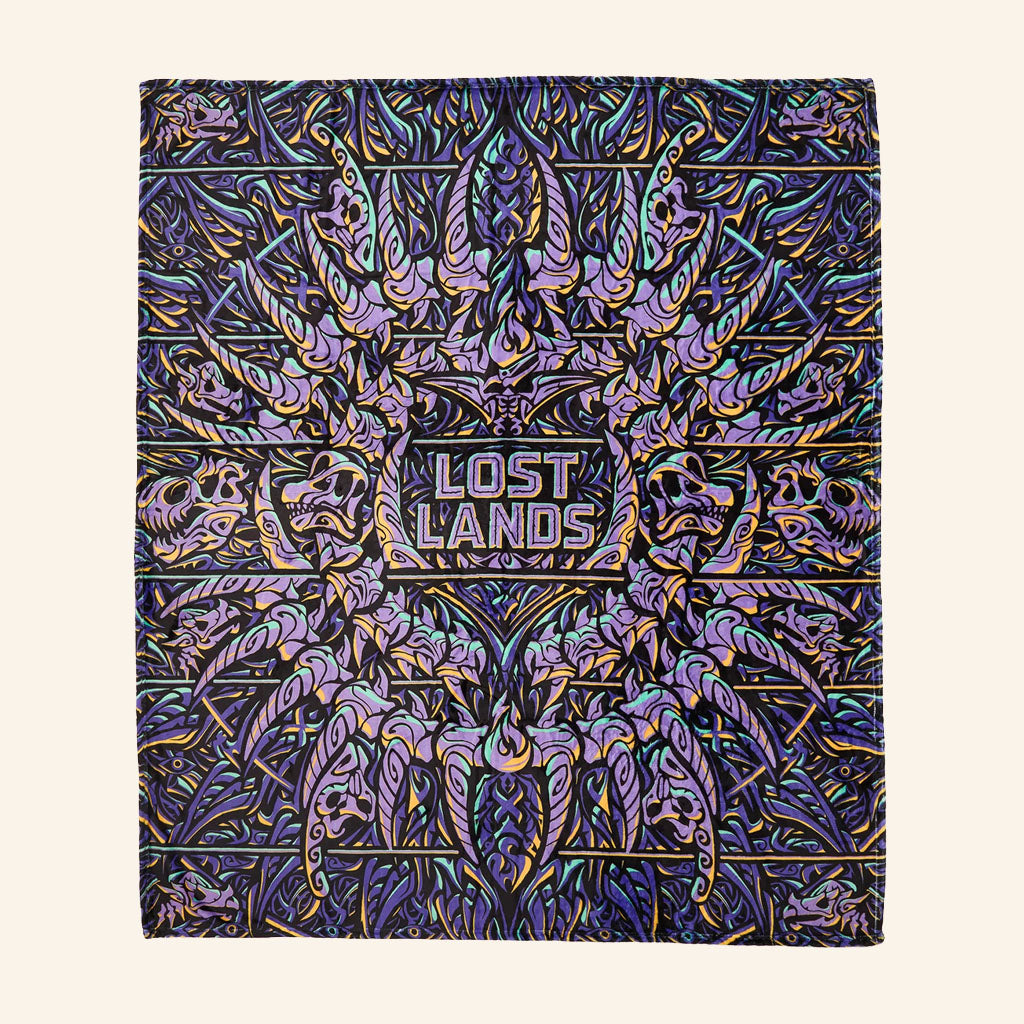 Lost Lands Merch 2026 Ancient Bones Blanket Neon Purple Blanket Gift For Friends