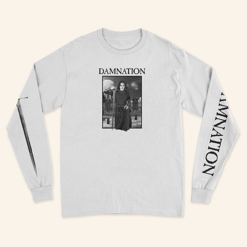Damnation Festival Merch 2026 AMP Guardian White Long Sleeve Shirt Gifts For Concert Lovers