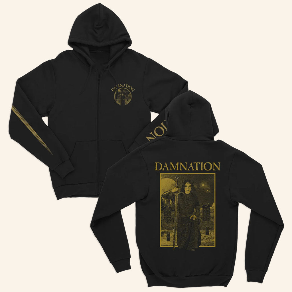 Damnation Festival Merch 2026 AMP Guardian Black Zip Hoodie Gift For Festival Goers