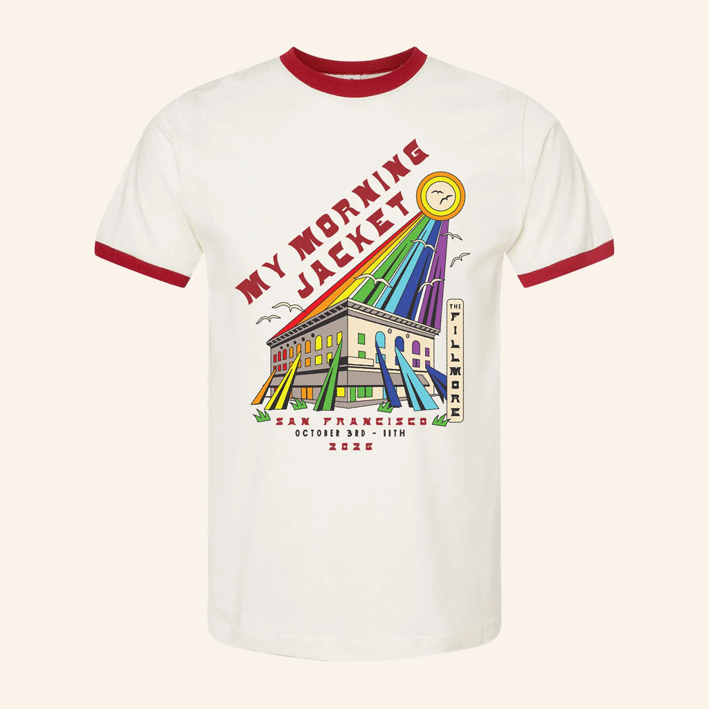 My Morning Jacket Merch Shine SF 2026 Ringer T-Shirt My Morning Jacket Tour Merch Fan Gifts
