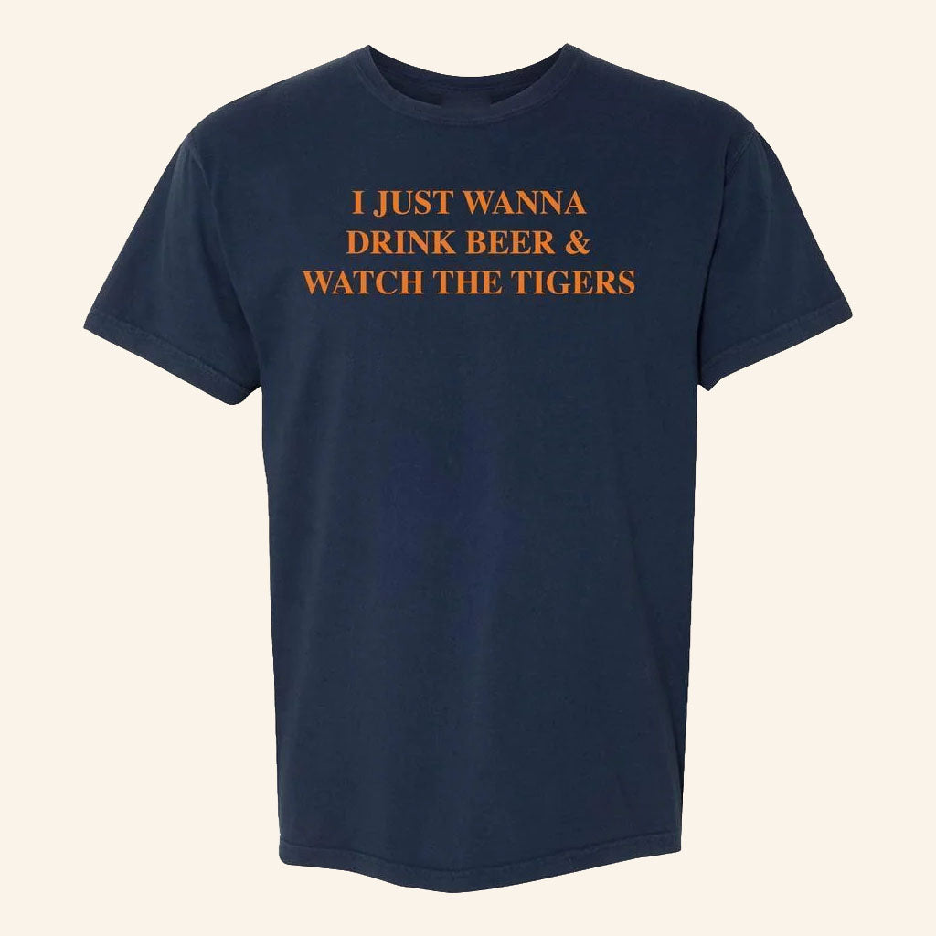 Old Row Merch 2026 Just Wanna Drink Tiger Town T-Shirt Watch The Tigers Shirt Fan Gifts