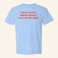 Old Row Merch 2026 Just Wanna Drink Oxford T-Shirt Watch The Rebs Tee College Football Fan Gear