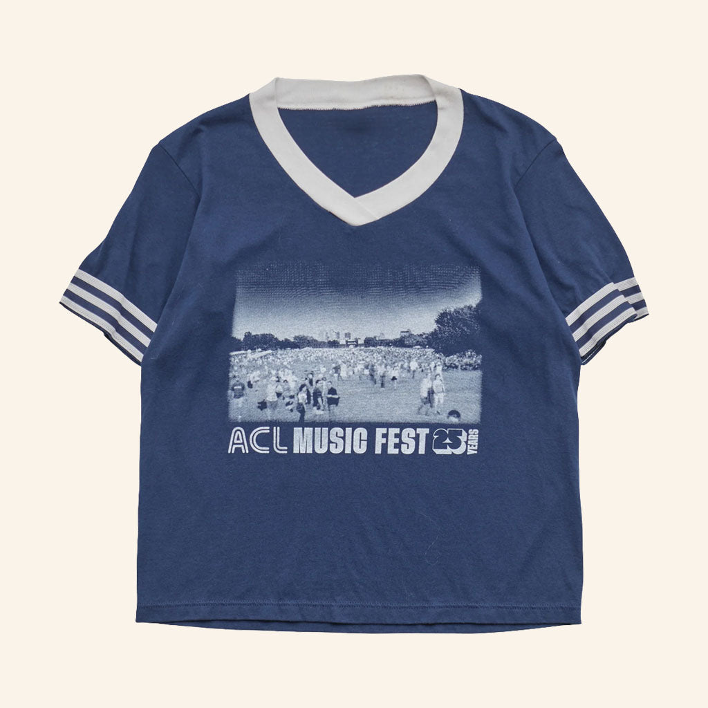 ACL Music Festival Merch 2026 Springy X ACL Fest Skyline V-Neck Shirt Navy Gift For Fans