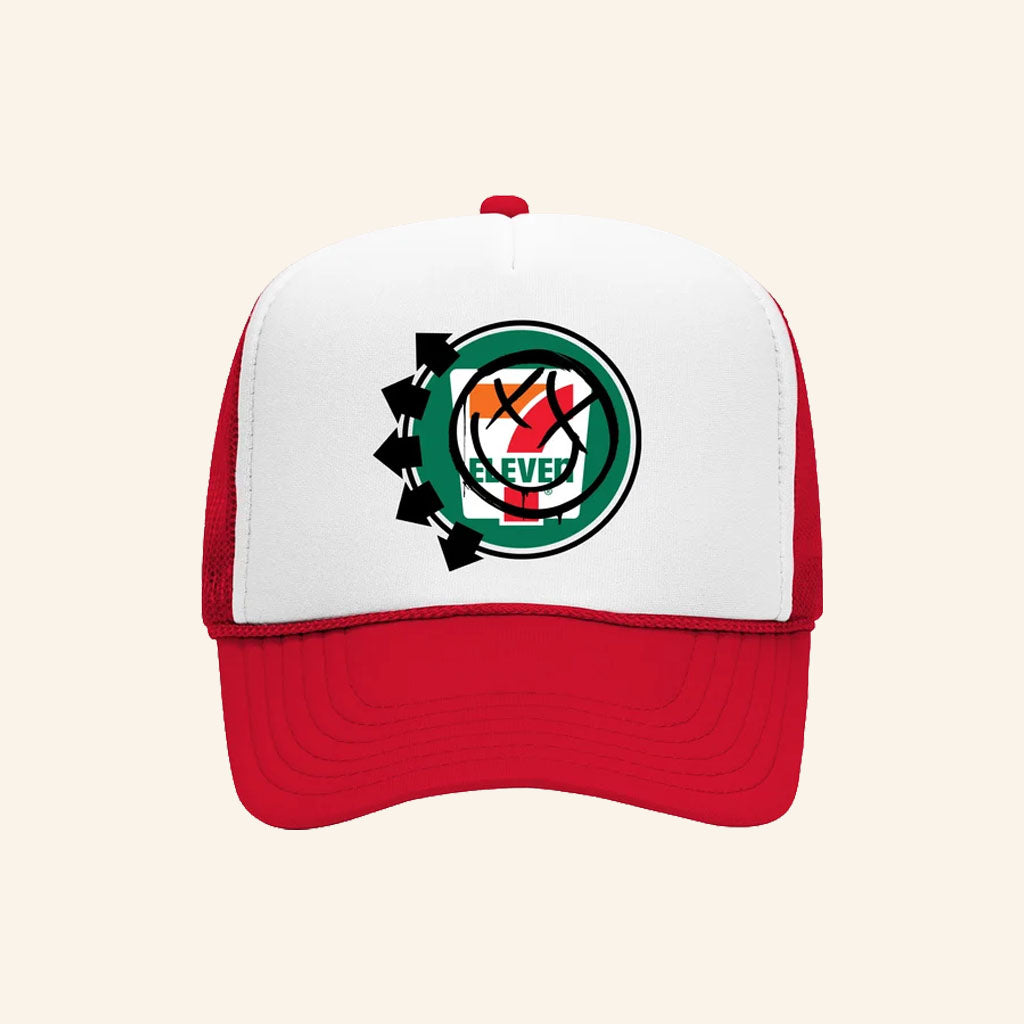 7 Collection Merch 2026 7-Eleven X Blink 182 Smiley Trucker Hat Gift For Brothers