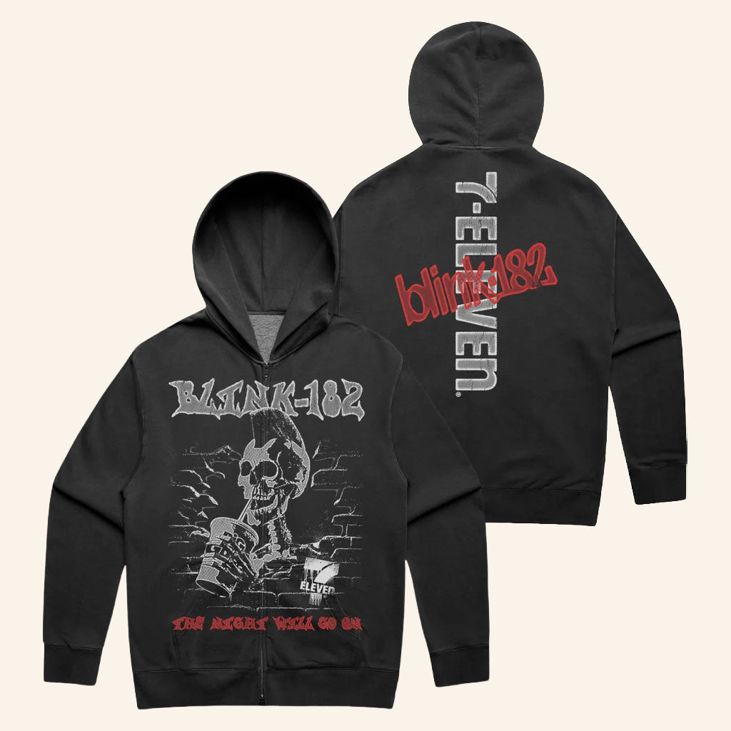 7 Collection Merch 2026 7-Eleven X Blink 182 Up All Night Zip Hoodie Gift Ideas For Brothers