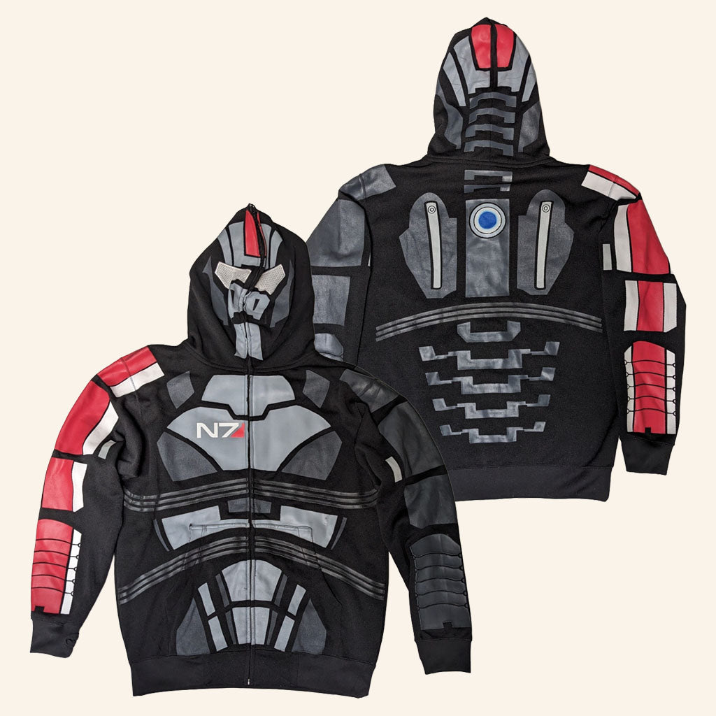 BioWare Merch 2026 Mass Effect N7 Full Zip Hoodie Birthday Gift Ideas For Husband