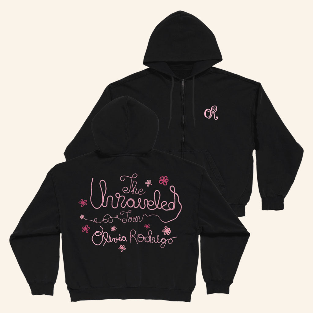 Olivia Rodrigo Centre Bell Merch 2026 The Unraveled Tour Zip Hoodie Music Related Gifts