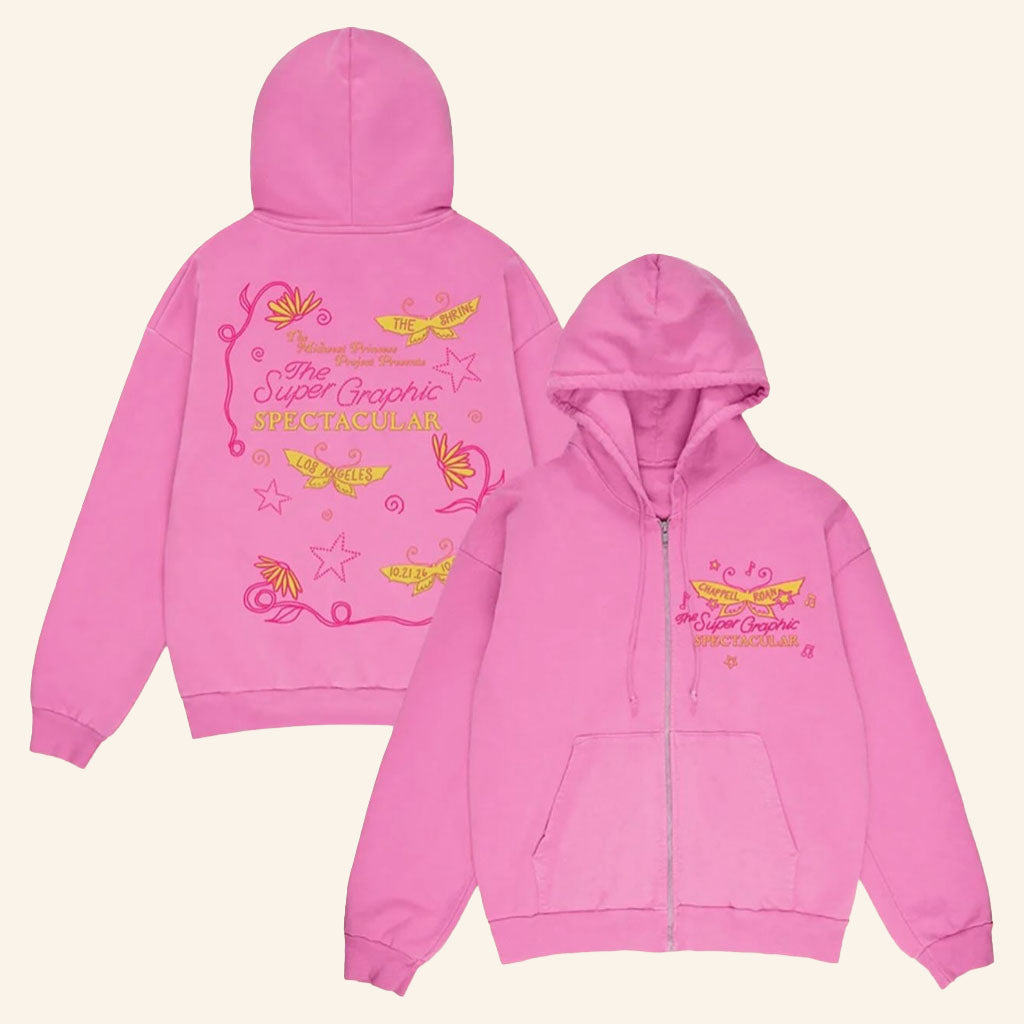 Chappell Roan Merch 2026 The Super Graphic Spectacular Zip Hoodie Best Gifts For Music Lovers