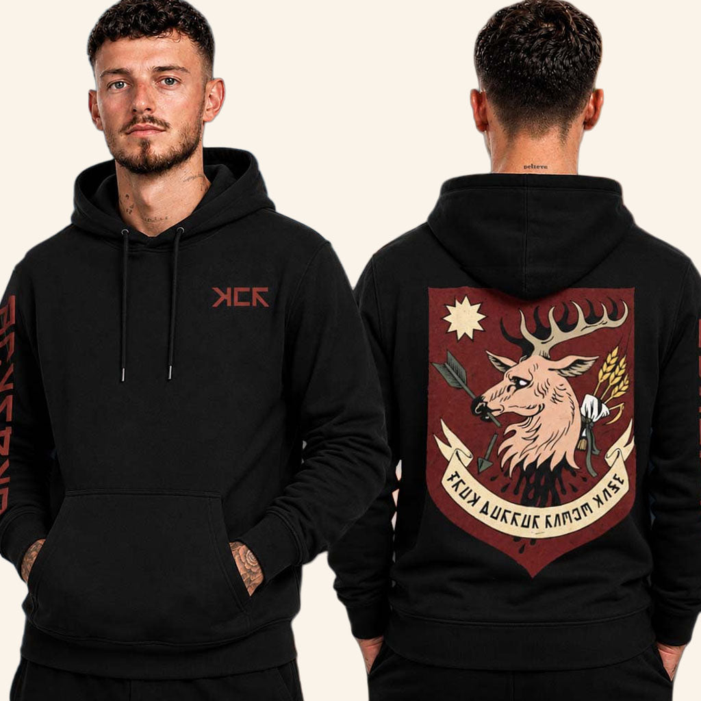 MCR Merch 2026 Stag Head Crest Red Logo Hoodie My Chemical Romance Los Angeles CA Tour Merch