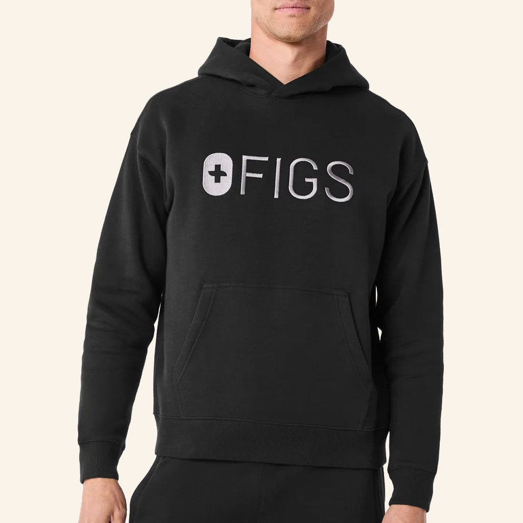 Off-Shift FIGS Logo Hoodie Black Birthday Gift For Husband