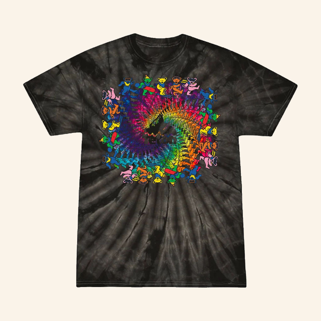 Grateful Dead X TGR Merch 2026 TGR x Grateful Dead Vortex Black Tie Dye T-Shirt Rock Fan Gifts