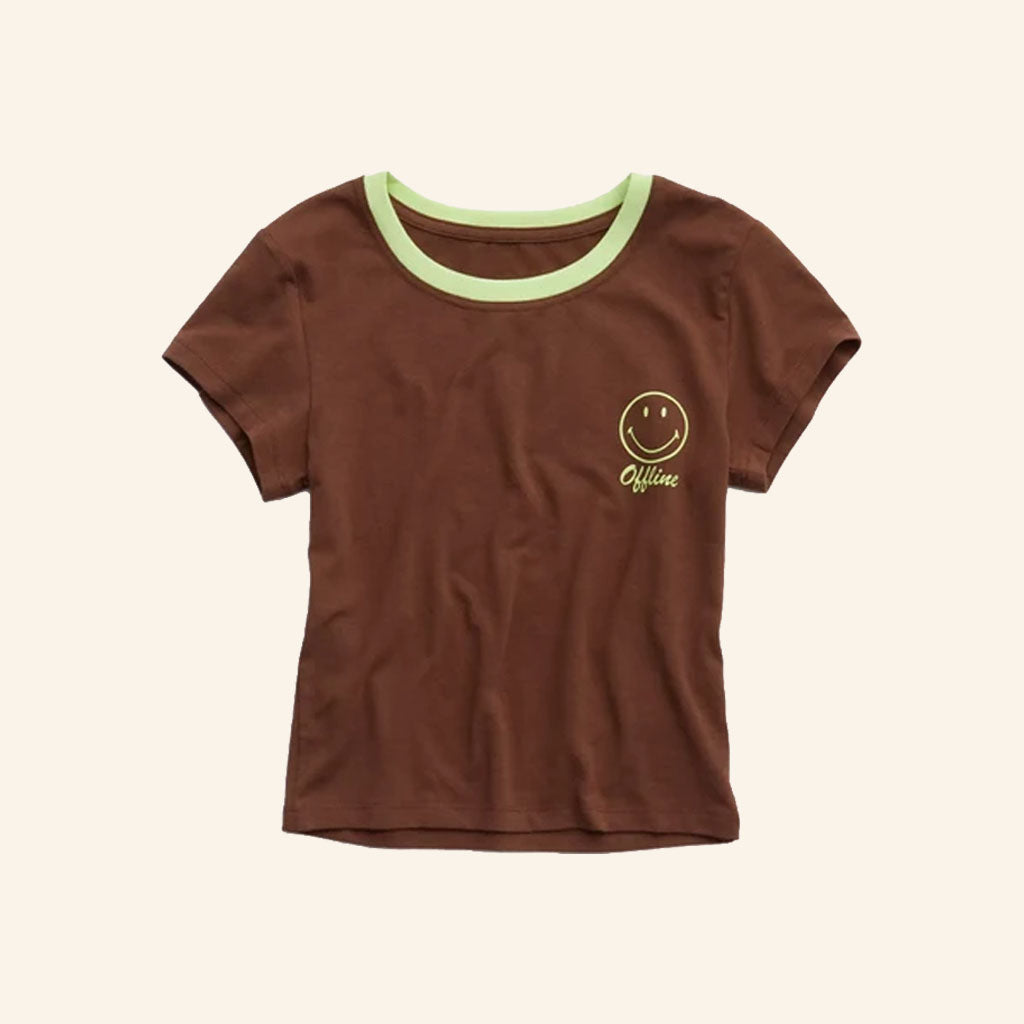American Eagle Smile More Merch 2026 Aerie Smiley Let's Stretch T-Shirt Present For BFF