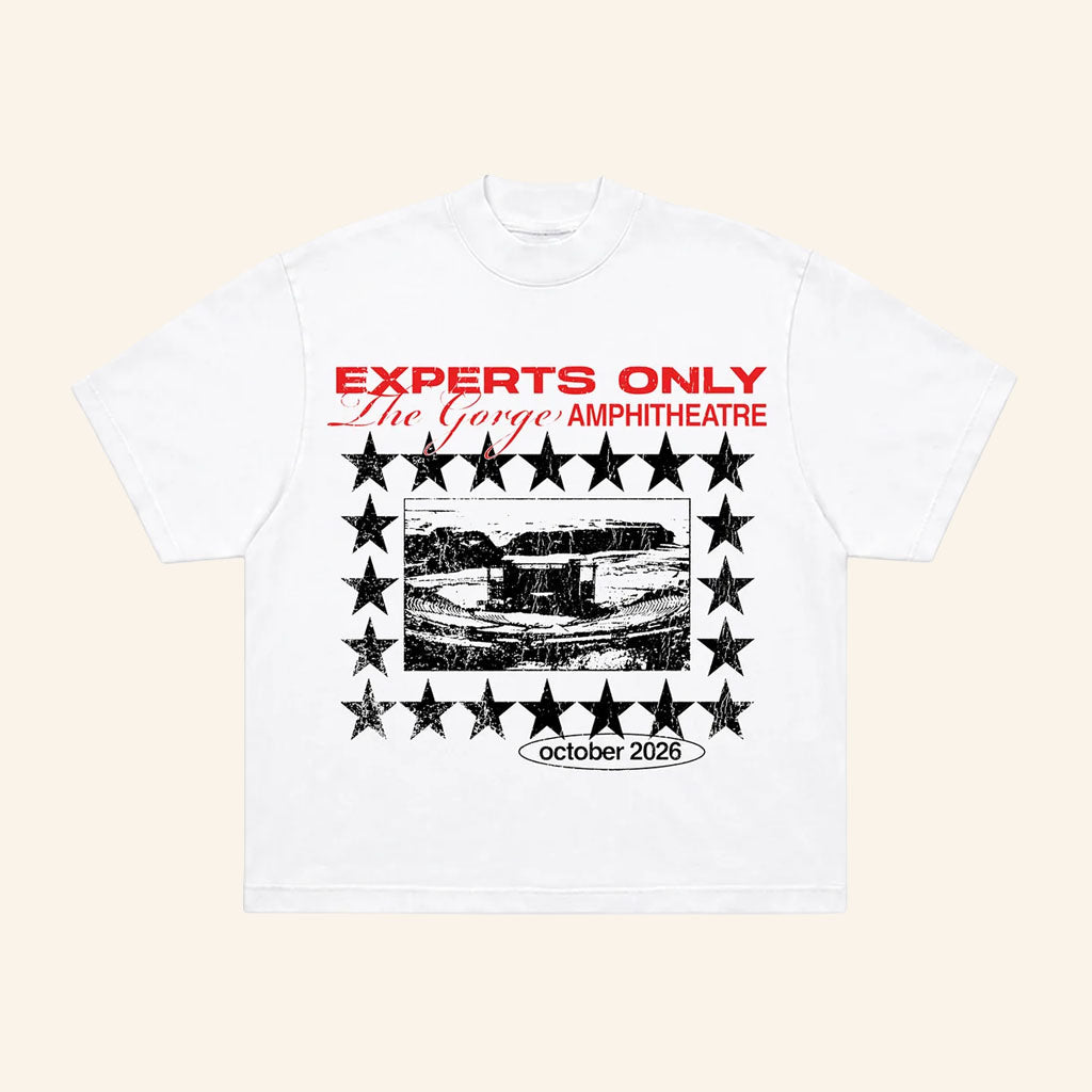 John Summit Merch 2026 EO Gorge White T-Shirt Experts Only Merch Fan Apparel