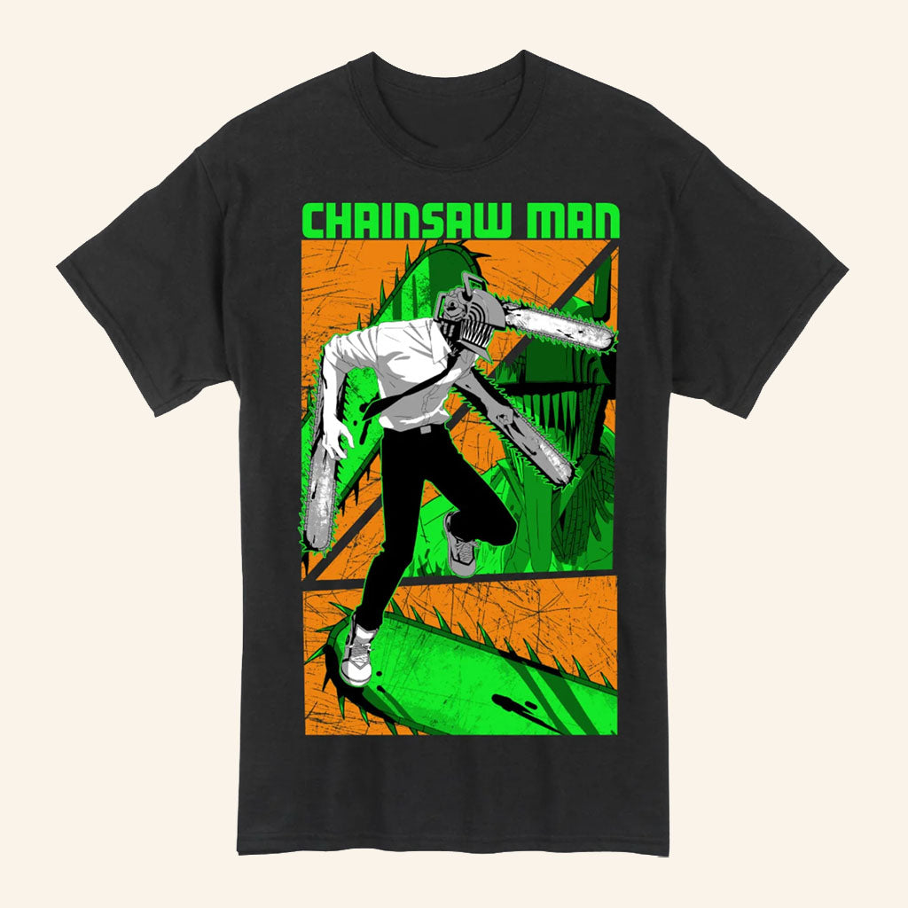 Chainsaw Man Merch 2026 Chainsaw Man Close-Up Panels T-Shirt Best Gift For Manga Fans