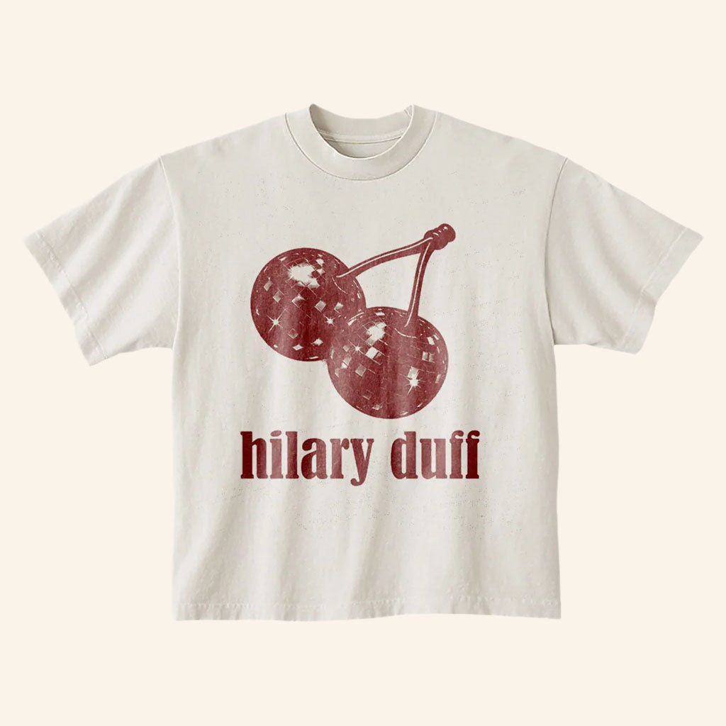 Hilary Duff Merch 2026 Disco Cherries T-Shirt Good Gift Ideas For Music Lovers