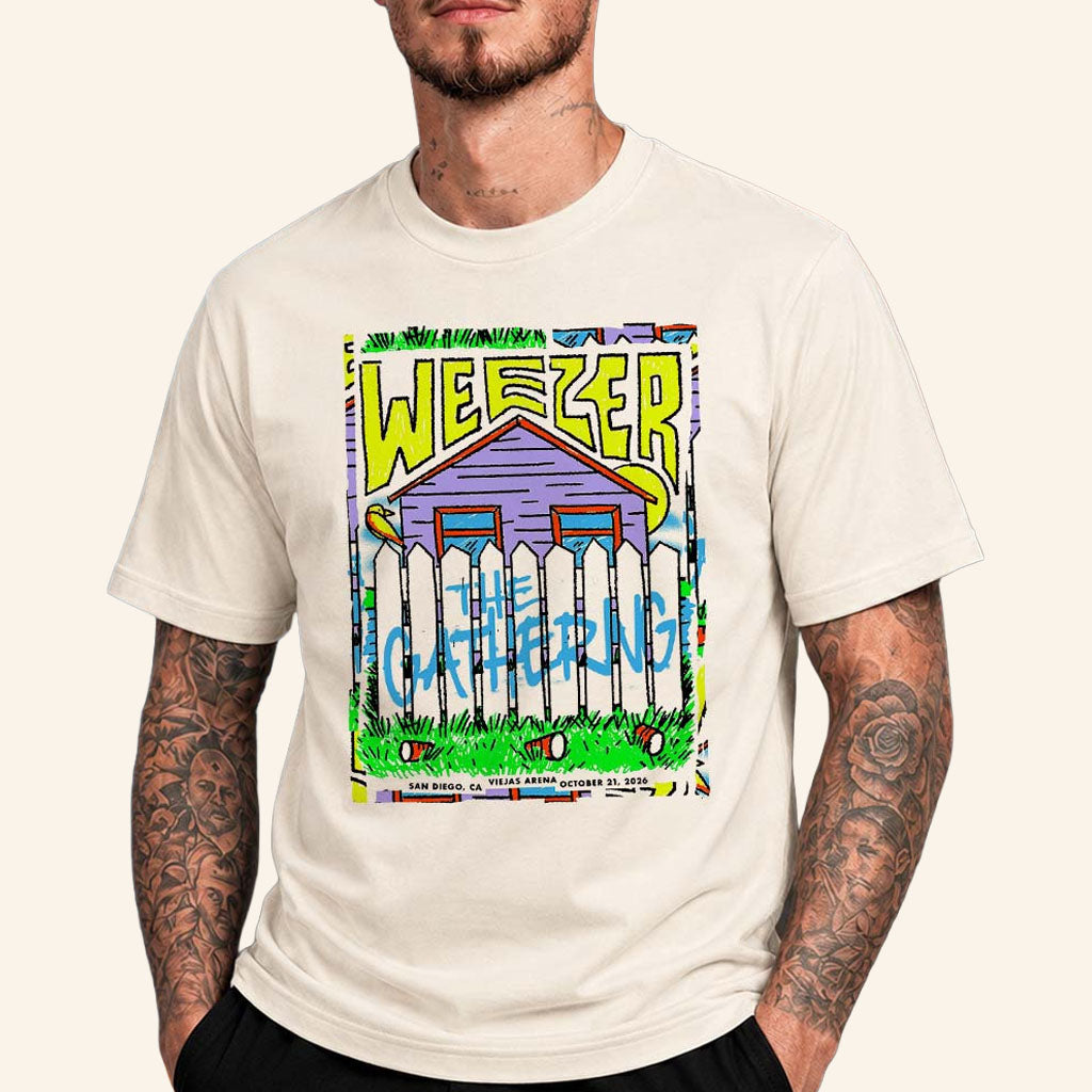 Weezer San Diego CA Event Poster T-Shirt Weezer The Gathering Tour Merch Gift For Music Lovers