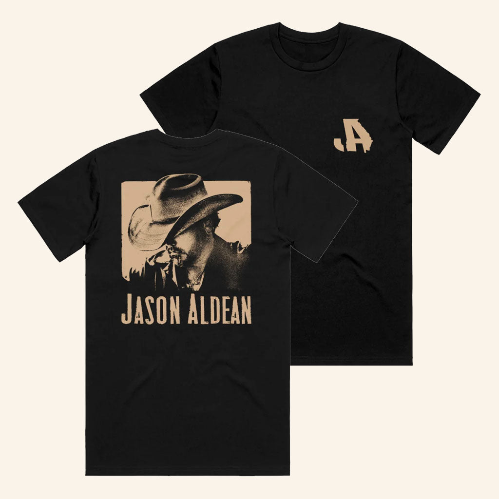 Jason Aldean Merch 2026 JA Black Logo T-Shirt Music Related Gifts For Men