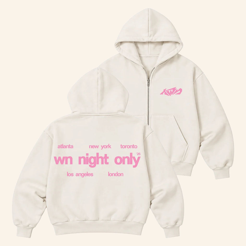 KWN Merch 2026 WN Night Only Zip Hoodie Gift Ideas For Music Lovers