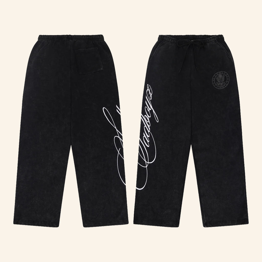 Sad Boyz Merch 2026 Script Sweatpants Black Sad Boyz Clothing Present For Friends