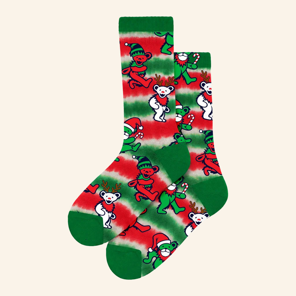 Grateful Dead Merch 2026 Holiday Bears Tie Dye Socks Christmas Gift For Rock Band Fans