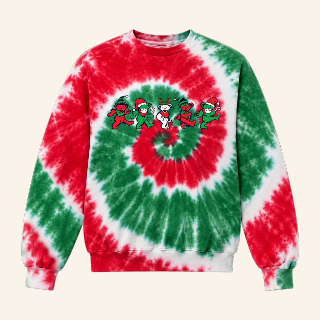 Grateful Dead Merch 2026 Holiday Bears Tie Dye Crewneck Sweatshirt Gift For Christmas