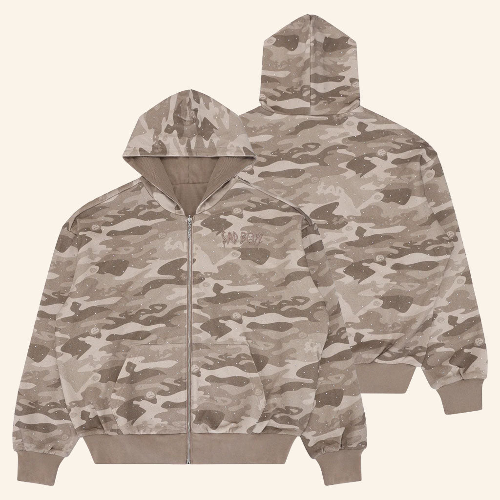 Sad Boyz Merch 2026 Camo Zip Hoodie Streetwear Clothing Best Gift For Brothers