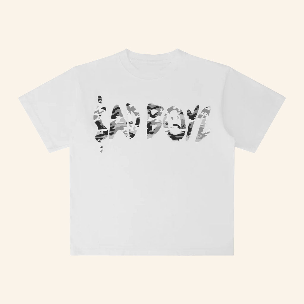 Sad Boyz Merch 2026 Camo Logo T-Shirt White Sad Boyz Shirt Gift Ideas For Brothers