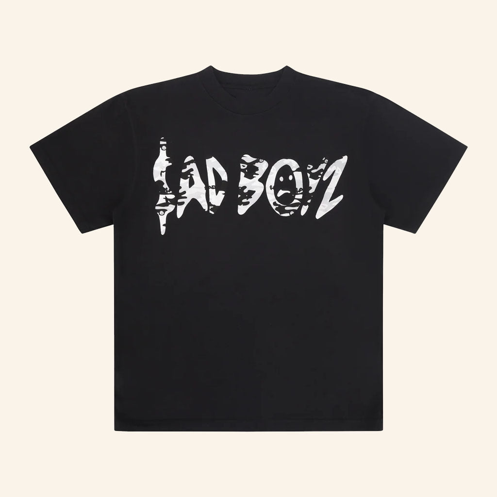 Sad Boyz Merch 2026 Camo Logo T-Shirt Black Sad Boyz Shirt Streetwear Clothing Gifts