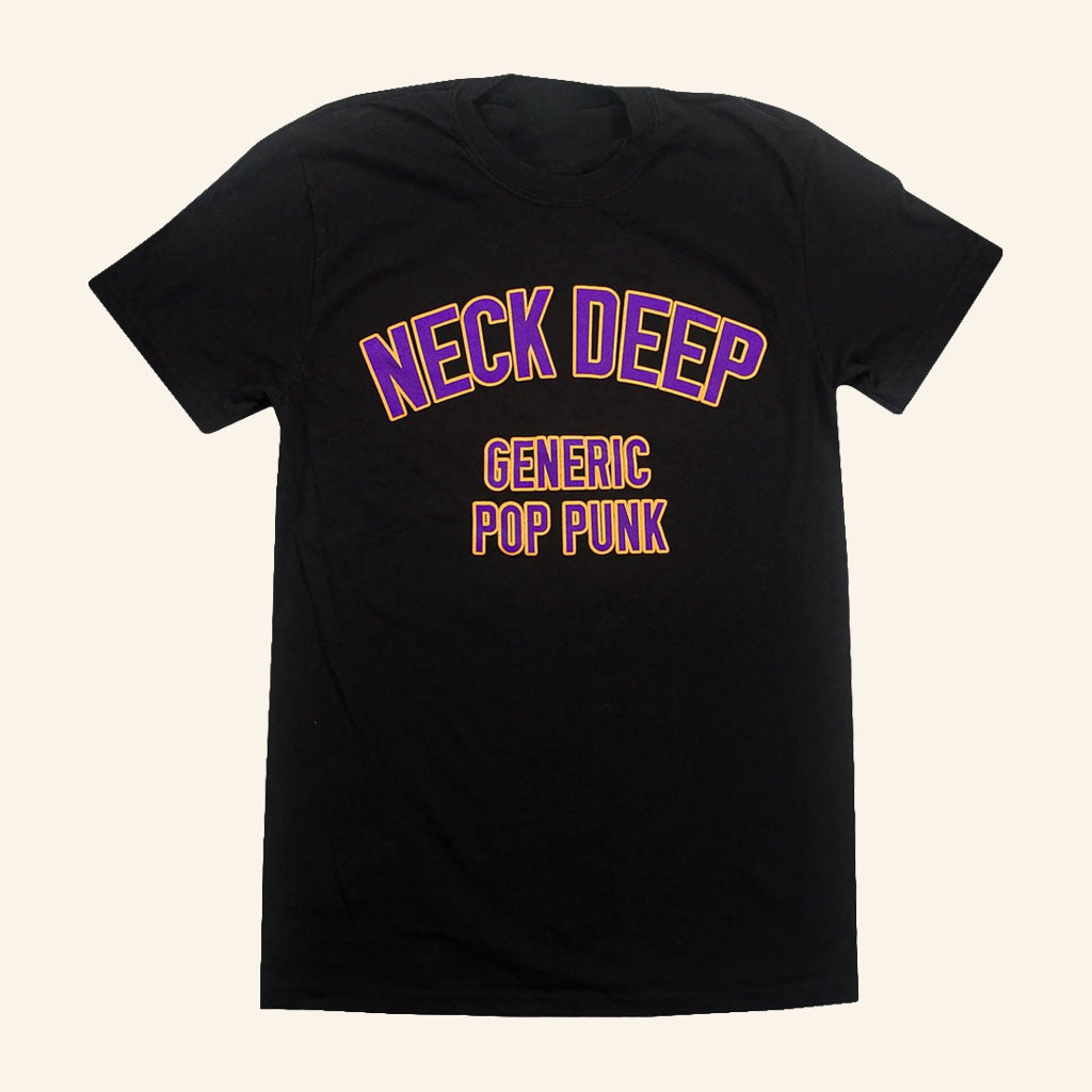 Hopeless Records Merch 2026 Neck Deep Generic Pop Punk Purple Text Black T-Shirt Fan Gifts