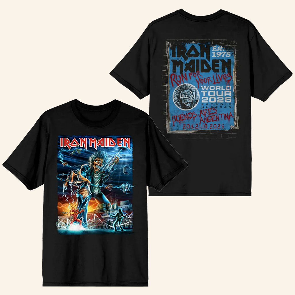 Iron Maiden Merch Run For Your Lives 2026 Tour Argentina T-Shirt Present For Metalheads