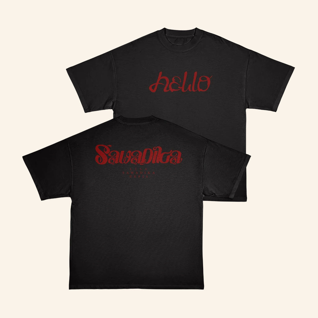 LISA Merch 2026 Layer Hello Sawadika T-Shirt Lalisa Merch Gifts For Music Lovers